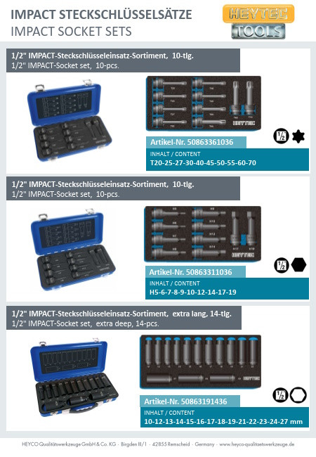 Набори ударних головок HEYTEC