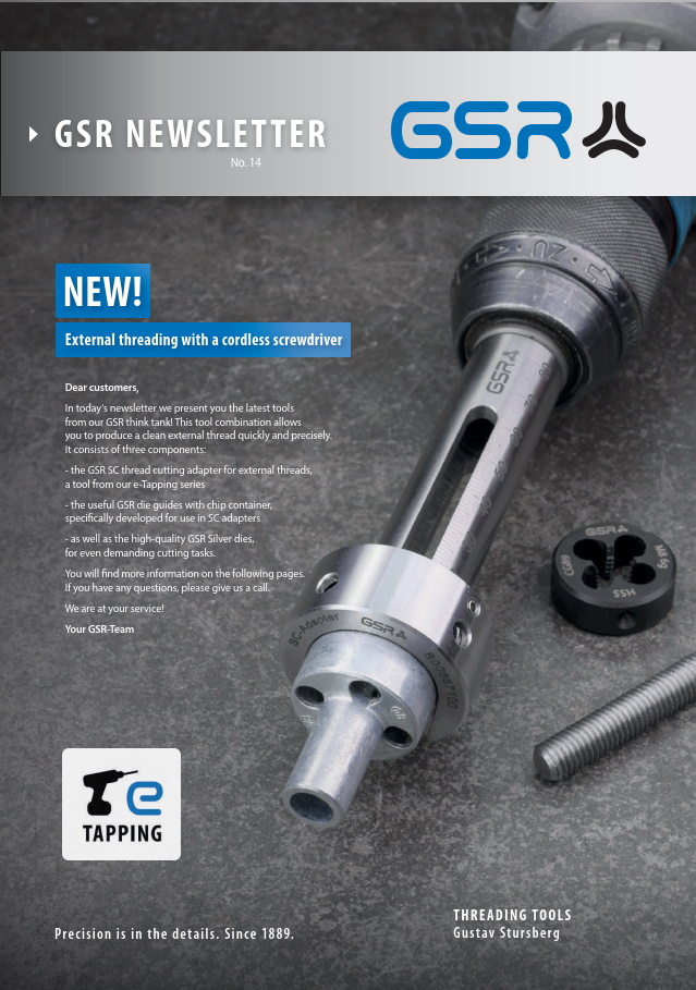 GSR newsletter: External threading with a cordless screwdriver