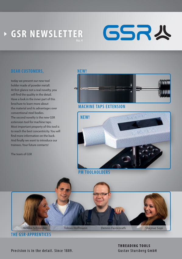 GSR newsletter: Powdermetal Toolholder