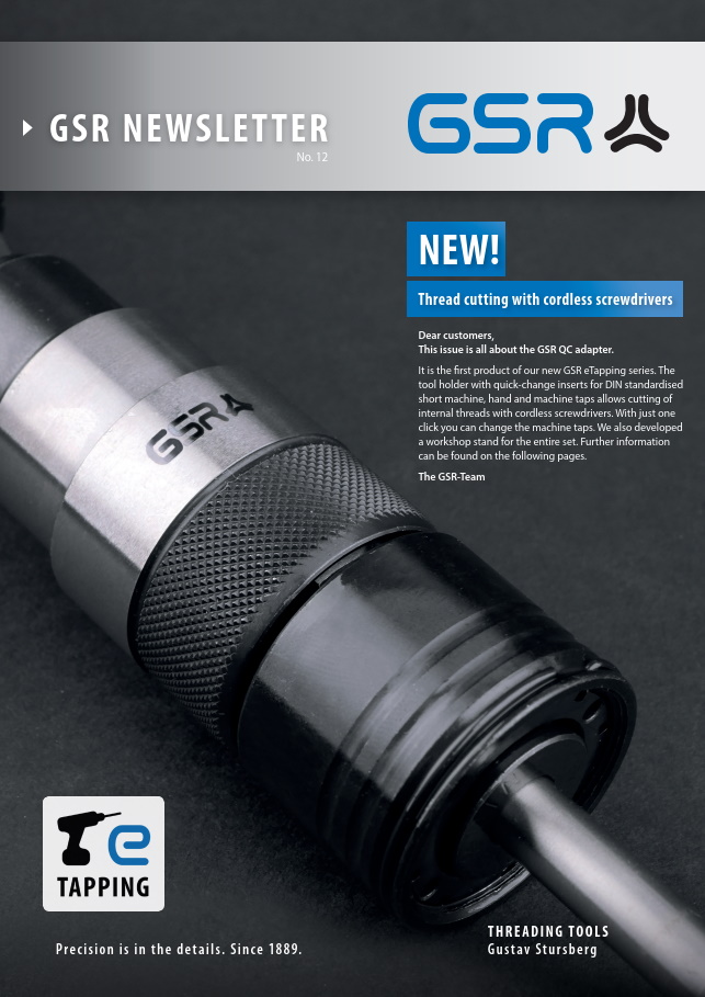 GSR newsletter: Thread cutting with cordless screwdrivers