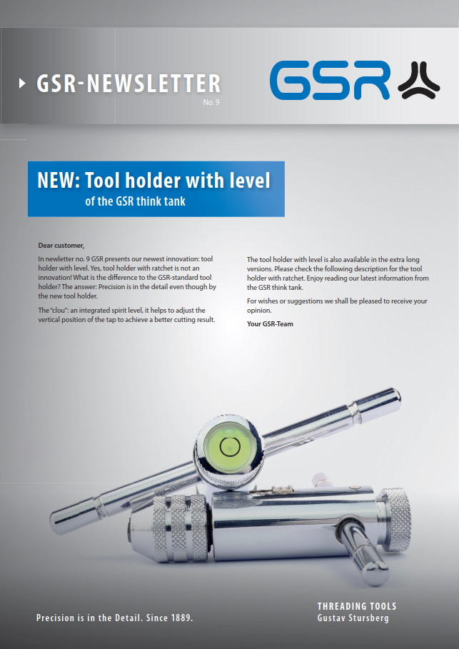 GSR newsletter: Toolholder with level
