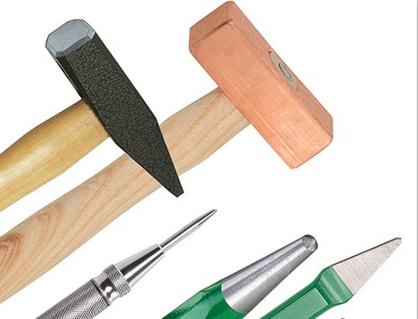 Молотки, зубила, пробійники, труборізи, вимірювальний інструмент, знімачі підшипників